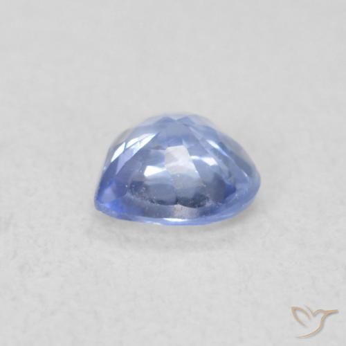 Safira Azul púrpura claro Natural 0.45ct, Coração, VS