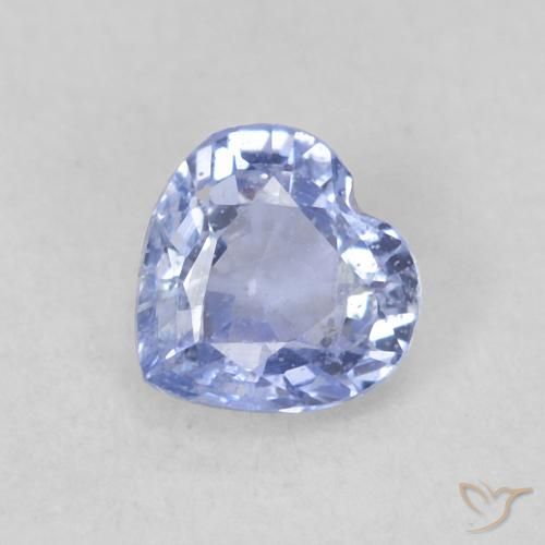 0.41ct Natural Azul púrpura claro Safira, Coração, VS