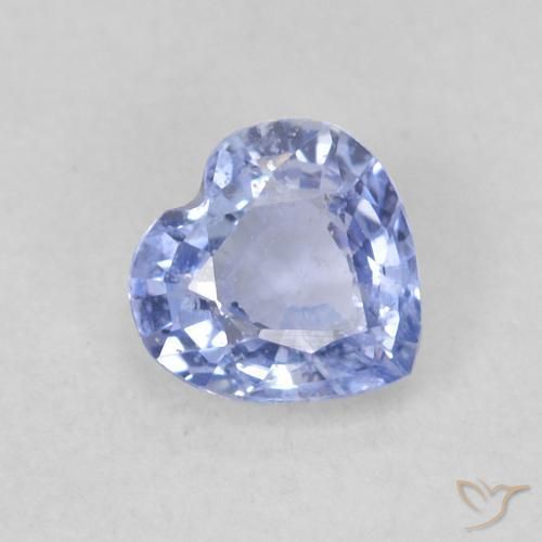 Safira Azul púrpura claro Natural 0.41ct, Coração, VS