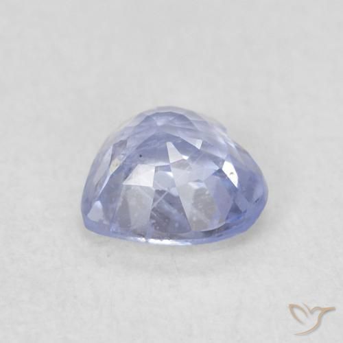 Safira Azul púrpura claro Natural 0.41ct, Coração, VS