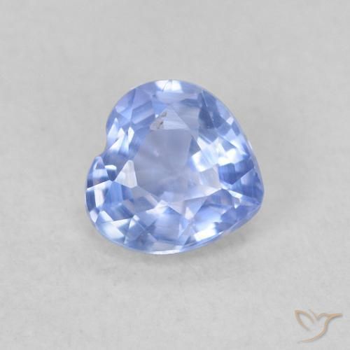 Safira Pastel Azul Natural 0.37ct, Coração, VS