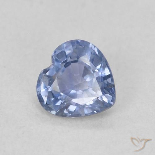 Safira Azul Violeta Claro Natural 0.37ct, Coração, VS