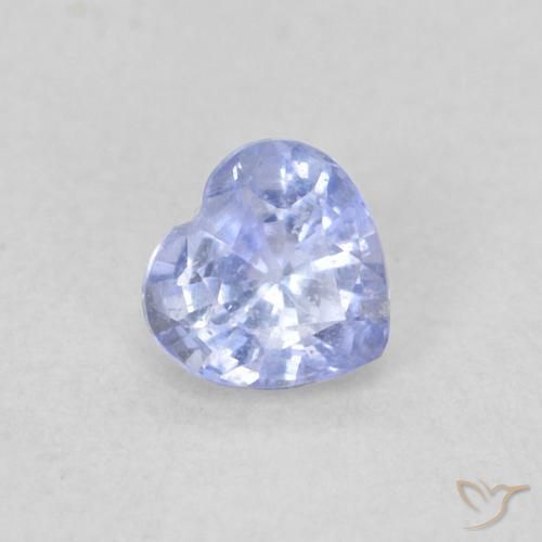 0.30ct Natural Azul Violeta Claro Safira, Coração, VS
