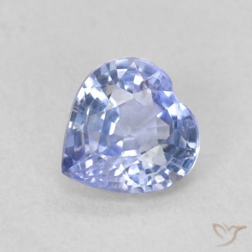 0.43ct Natural Azul púrpura claro Safira, Coração, VS