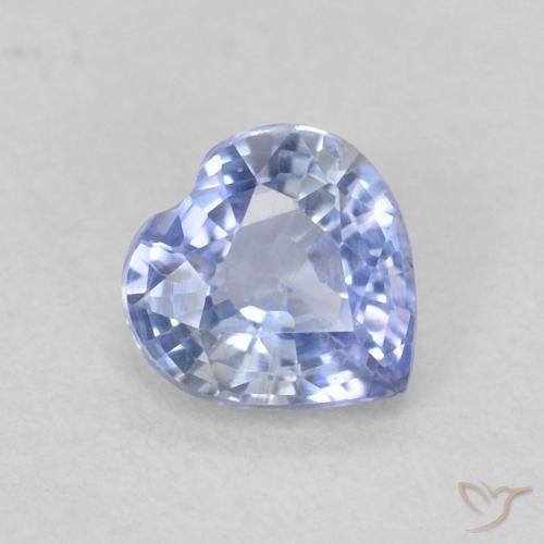 Safira Azul púrpura claro Natural 0.43ct, Coração, VS
