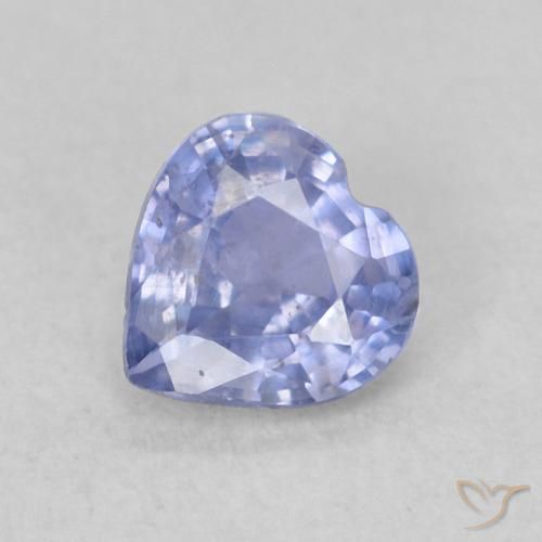 0.42ct Natural Azul claro Safira, Coração, VS