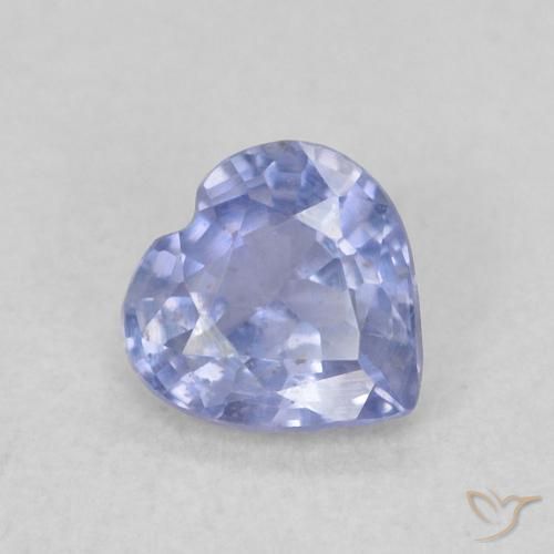 Safira Azul claro Natural 0.42ct, Coração, VS
