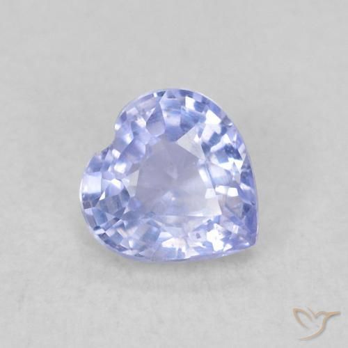 Safira Azul claro Natural 0.39ct, Coração, VS