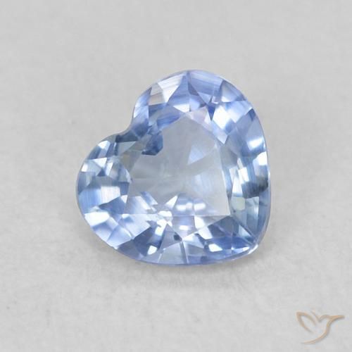 0.39ct Natural Azul claro Safira, Coração, VS
