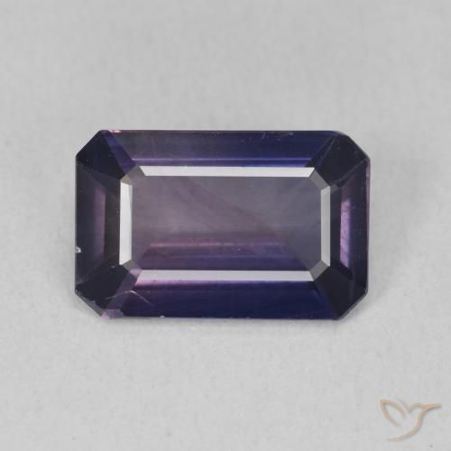 3.22ct Natural Azul da meia noite Safira, Corte Esmeralda, VS