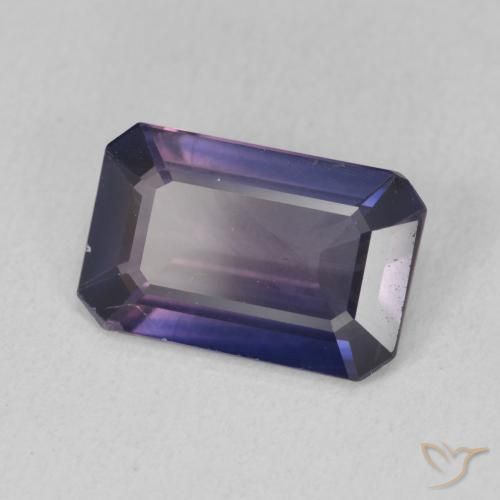 Safira Azul da meia noite Natural 3.22ct, Corte Octógono / Esmeralda, VS