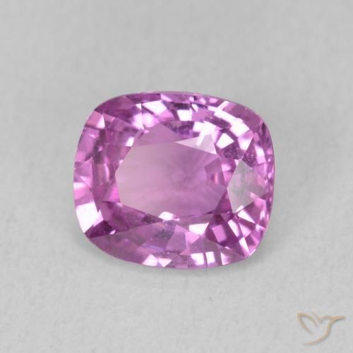 Safira Roxo rosado Natural 1.68ct, Almofada, VS