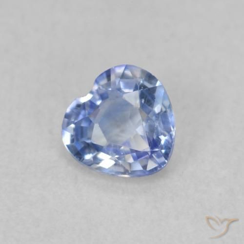 Safira Pastel Azul Natural 0.41ct, Coração, VS