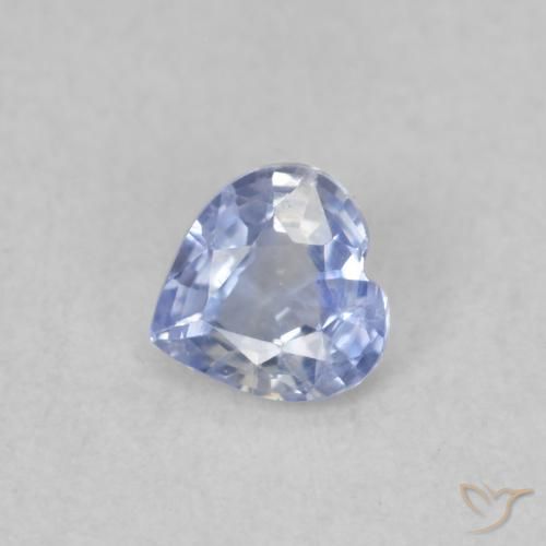 Safira Pastel Azul Natural 0.31ct, Coração, VS