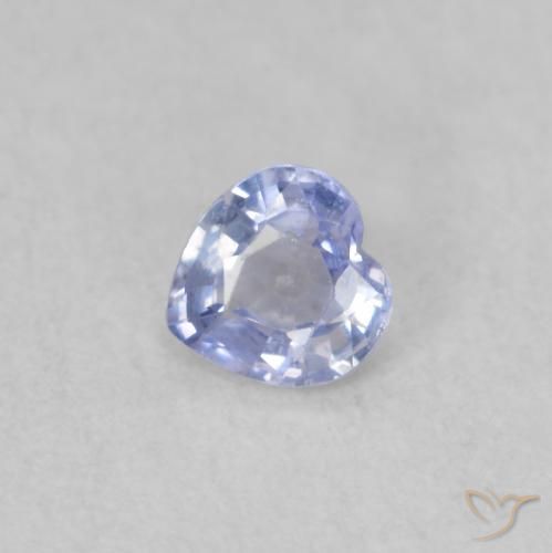 0.25ct Natural Pastel Azul Safira, Coração, VS