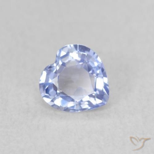 Safira Pastel Azul Natural 0.37ct, Coração, VS