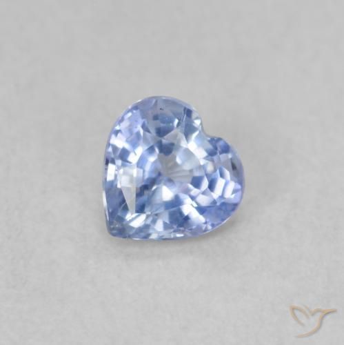 0.34ct Natural Pastel Azul Safira, Coração, VS