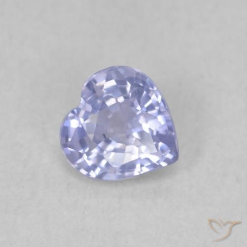 Safira Azul claro Natural 0.44ct, Coração, VS