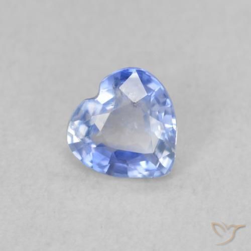 0.35ct Natural Pastel Azul Safira, Coração, VS