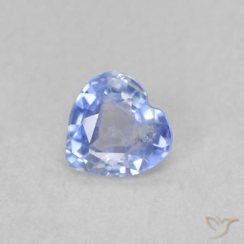 Safira Pastel Azul Natural 0.35ct, Coração, VS