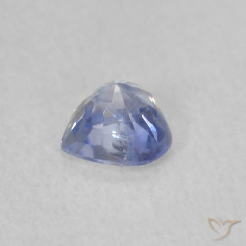 Safira Branco azulado Natural 0.42ct, Coração, VS