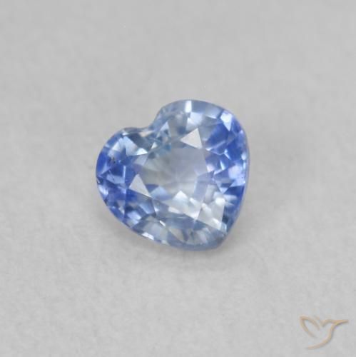 Safira Pastel Azul Natural 0.36ct, Coração, VS