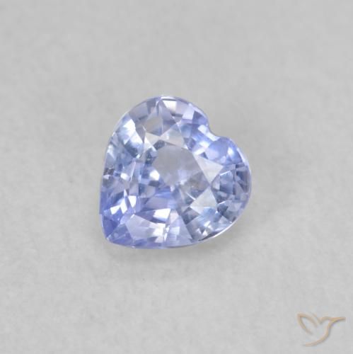 0.38ct Natural Pastel Azul Safira, Coração, VS