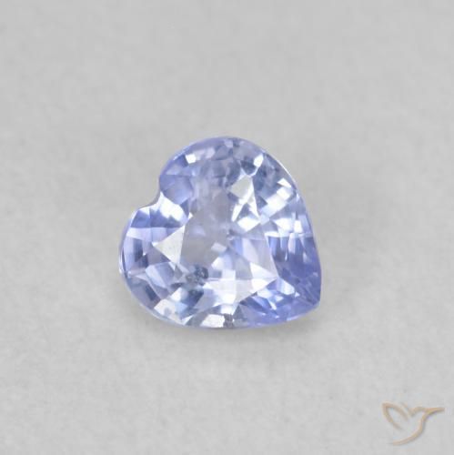 Safira Pastel Azul Natural 0.38ct, Coração, VS