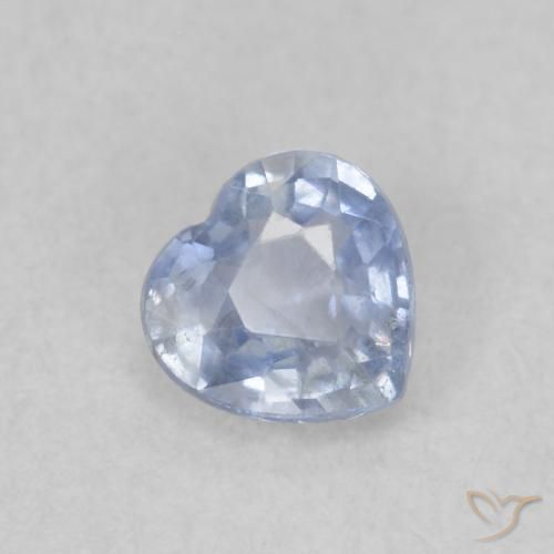 0.50ct Natural Azul Muito Claro Safira, Coração, VS