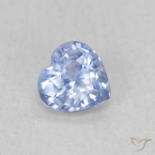 Safira Pastel Azul Natural 0.36ct, Coração, VVS-VS