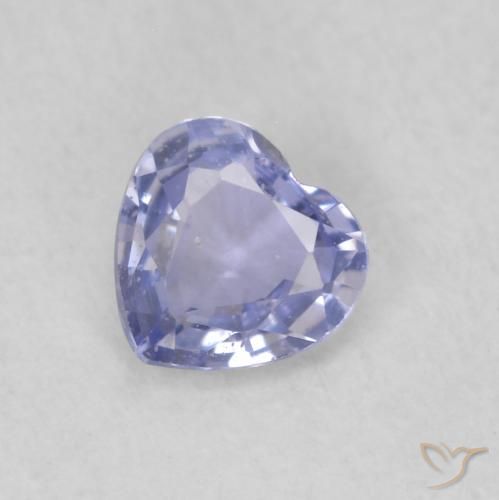 0.37ct Natural Pastel Azul Safira, Coração, VS