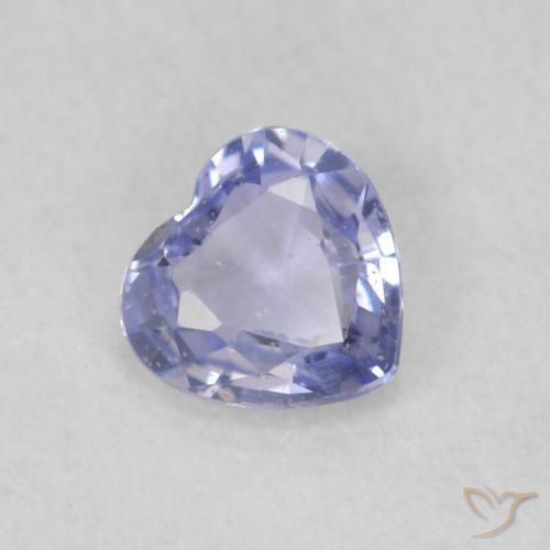 Safira Pastel Azul Natural 0.37ct, Coração, VS