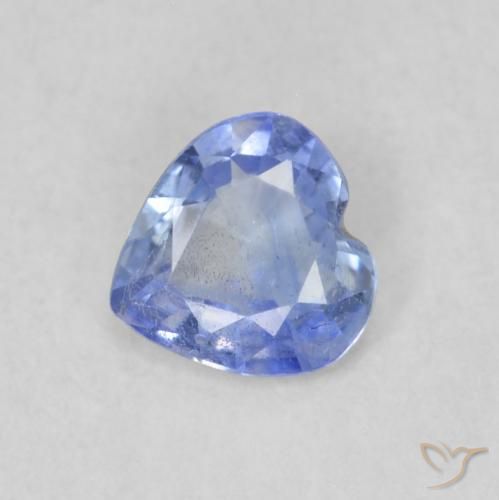 0.32ct Natural Pastel Azul Safira, Coração, VS