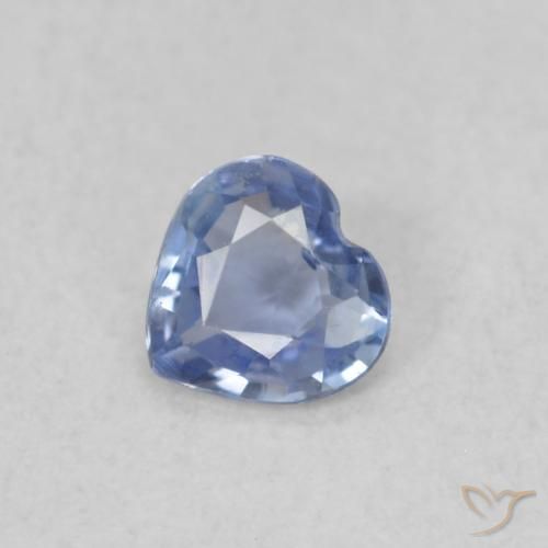 0.22ct Natural Azul púrpura claro Safira, Coração, VS