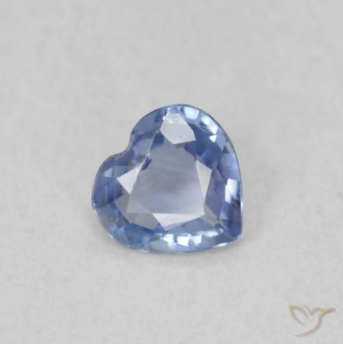 Safira Azul púrpura claro Natural 0.22ct, Coração, VS
