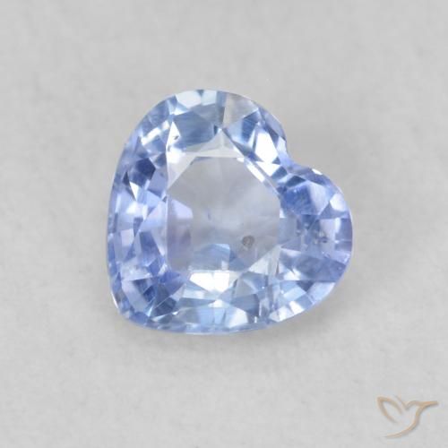 0.49ct Natural Pastel Azul Safira, Coração, VS