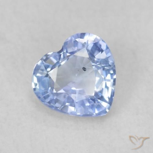 Safira Pastel Azul Natural 0.49ct, Coração, VS