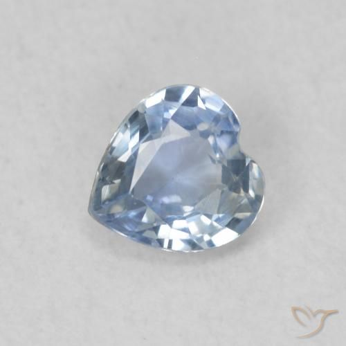 0.33ct Natural Azul claro Safira, Coração, VS