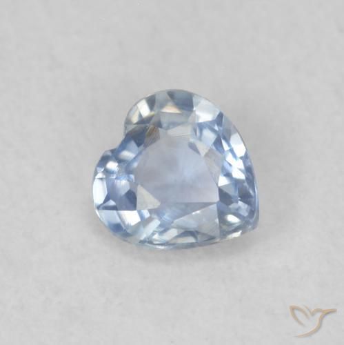 Safira Azul claro Natural 0.33ct, Coração, VS