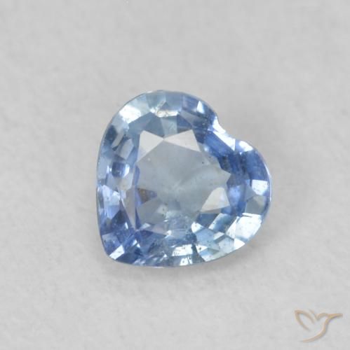0.38ct Natural Pastel Azul Safira, Coração, VS