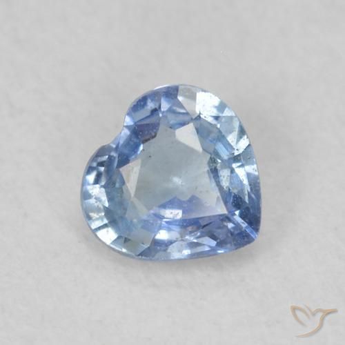 Safira Pastel Azul Natural 0.38ct, Coração, VS