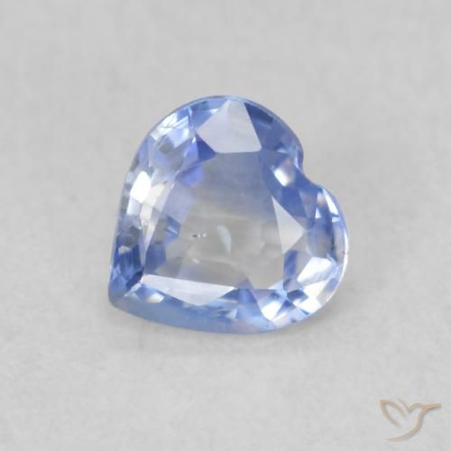 0.38ct Natural Pastel Azul Safira, Coração, VS