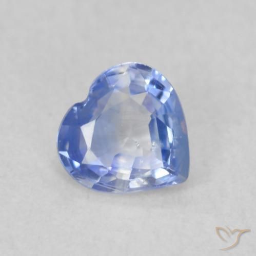 Safira Pastel Azul Natural 0.38ct, Coração, VS