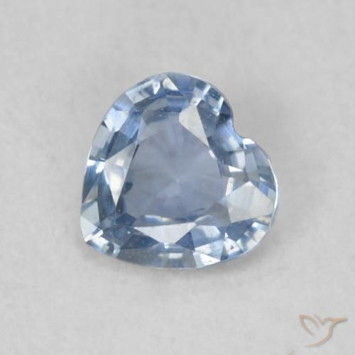 0.44ct Natural Azul claro Safira, Coração, VS