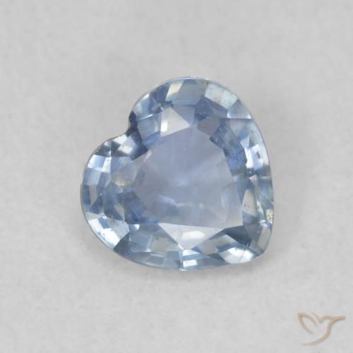 Safira Azul claro Natural 0.44ct, Coração, VS