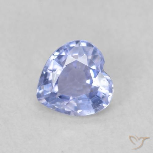 Safira Azul claro Natural 0.35ct, Coração, VVS-VS