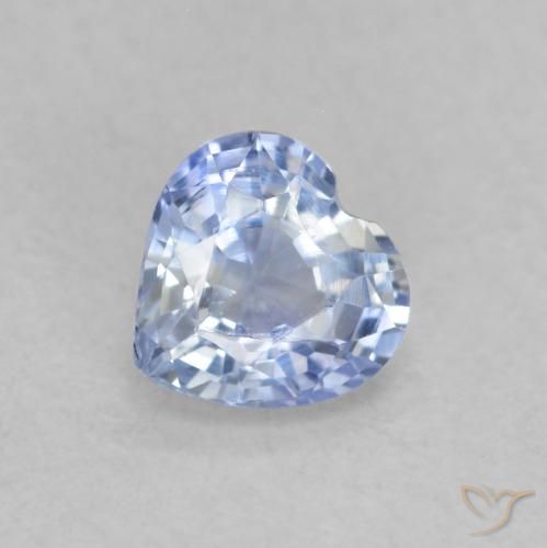 0.44ct Natural Pastel Azul Safira, Coração, VVS-VS