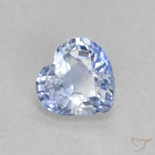 Safira Pastel Azul Natural 0.44ct, Coração, VVS-VS