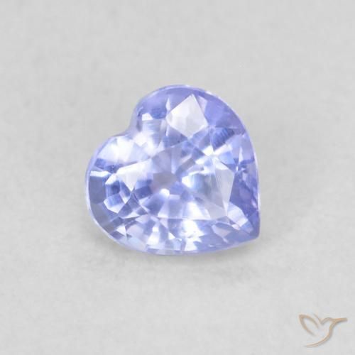 Safira Azul claro Natural 0.38ct, Coração, VVS-VS