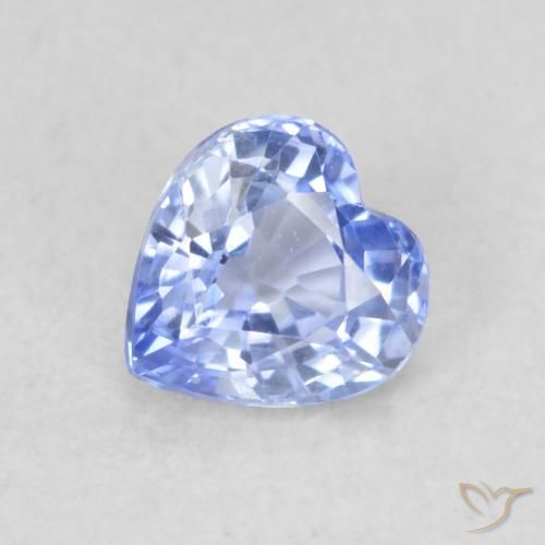 0.47ct Natural Pastel Azul Safira, Coração, VVS-VS